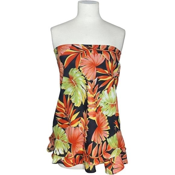 Versailles Layered Stretch Waist Pullover Tropical Floral Skirt S - Picture 5 of 7